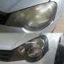 Foto 1: Antes e Depois. Farol do Vw Polo. Mais Foco Restauração de Farol Automotivo